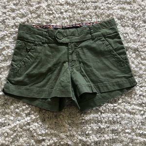 Olive green shorts